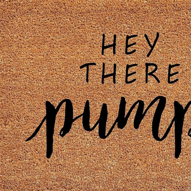 24" X 36" Brown And Natural Fall Hey There Pumpkin Outdoor Coir Door Mat HomeRoots