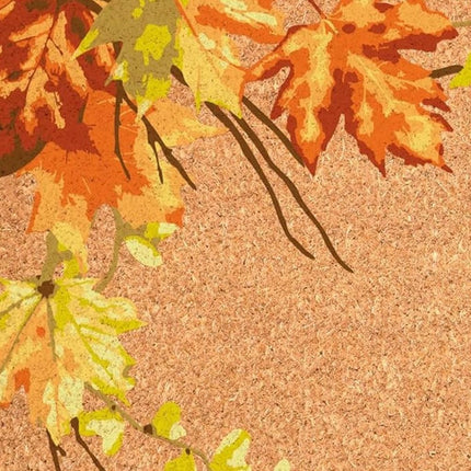 24" X 36" Brown And Natural Fall Leaves Outdoor Coir Door Mat HomeRoots