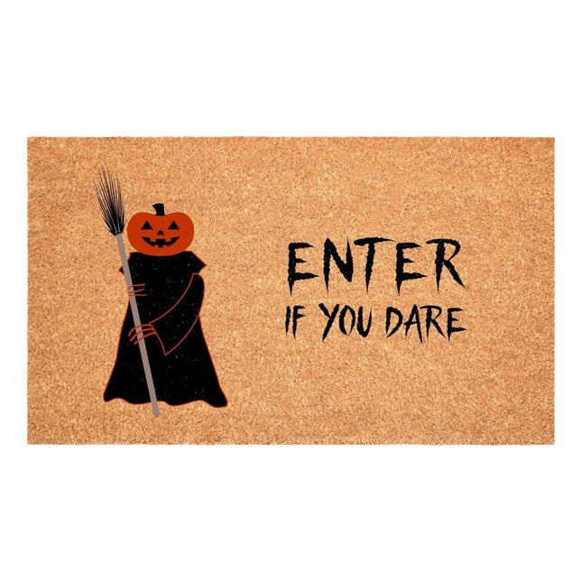 24" X 36" Natural And Brown Halloween Halloween Outdoor Coir Door Mat HomeRoots