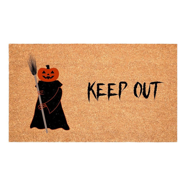 24" X 36" Natural And Brown Halloween Halloween Outdoor Coir Door Mat HomeRoots