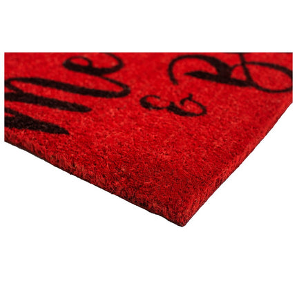 36" X 72" Red And Black Christmas Merry and Bright Outdoor Coir Door Mat HomeRoots