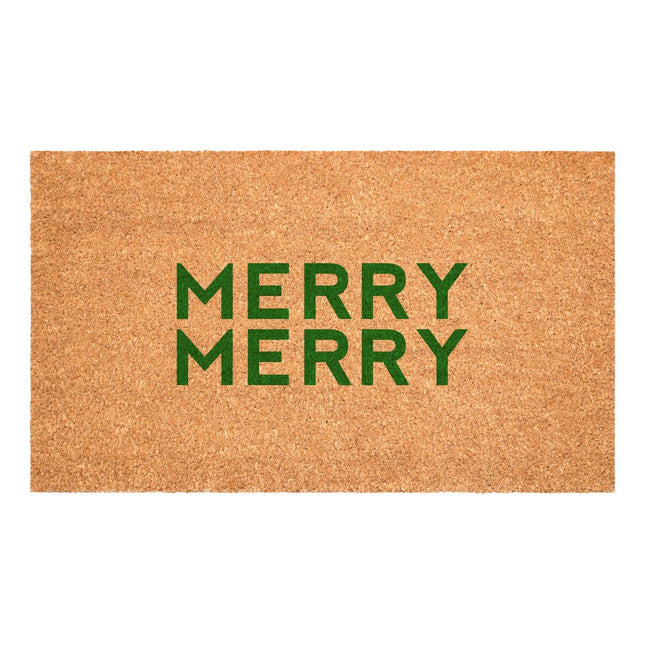 24" X 36" Brown And Green Christmas Outdoor Coir Door Mat HomeRoots