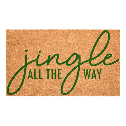 24" X 36" Brown And Green Christmas Outdoor Coir Door Mat HomeRoots