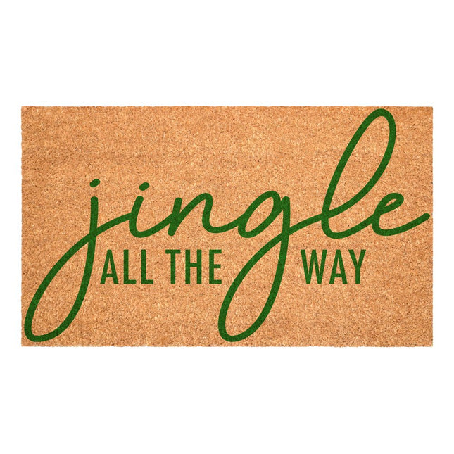 24" X 36" Brown And Green Christmas Outdoor Coir Door Mat HomeRoots
