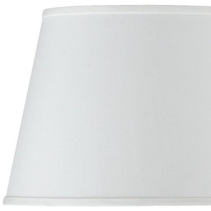 White Faux Silk Plain Drum Lamp Shade
