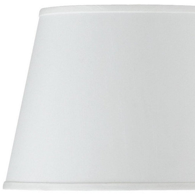 White Faux Silk Plain Drum Lamp Shade
