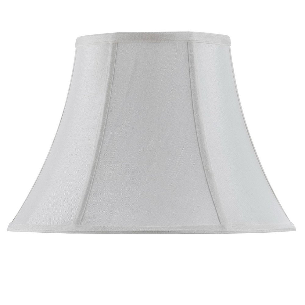 White Linen Piped Bell Lamp Shade