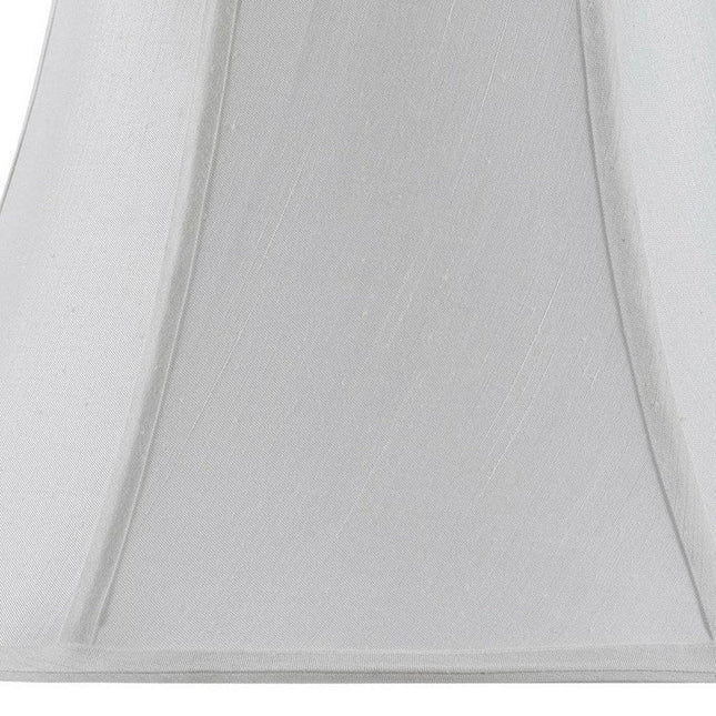White Linen Piped Bell Lamp Shade HomeRoots