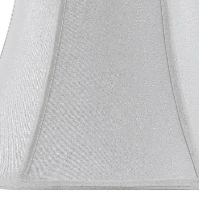 White Linen Piped Bell Lamp Shade