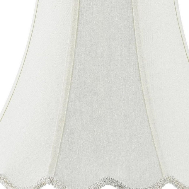 Eggshell Linen Piped Bell Lamp Shade HomeRoots