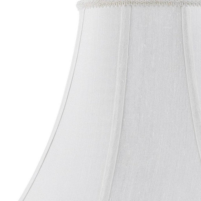 White Linen Piped Bell Lamp Shade HomeRoots