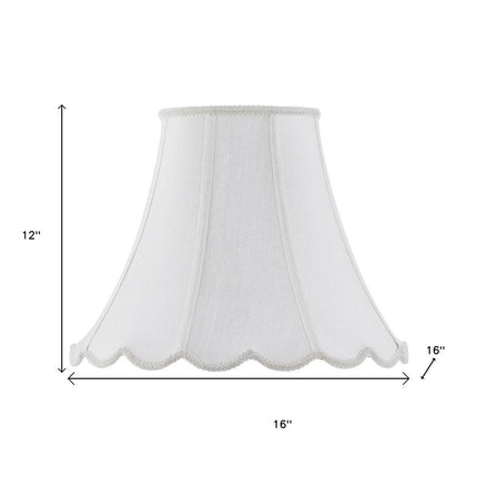 White Linen Piped Bell Lamp Shade HomeRoots