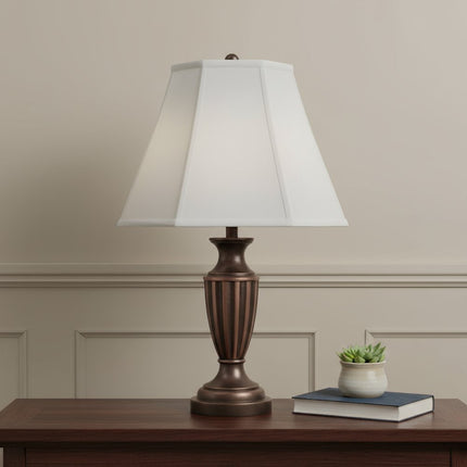 White Linen Piped Empire Lamp Shade HomeRoots