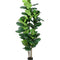 7" Green Artificial Fiddle Leaf In Cylindrical Black Cement Pot HomeRoots
