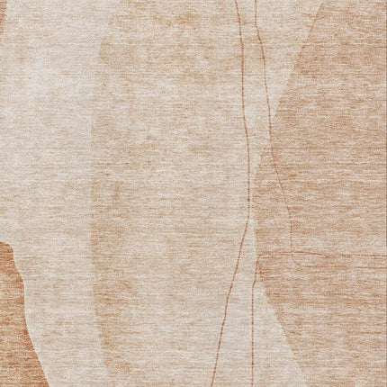 9' X 12' Terra Cotta And Beige Abstract Washable Area Rug With UV Protection HomeRoots
