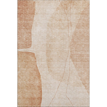 9' X 12' Terra Cotta And Beige Abstract Washable Area Rug With UV Protection HomeRoots