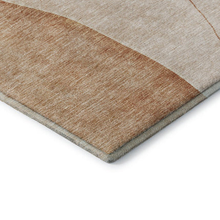 9' X 12' Terra Cotta And Beige Abstract Washable Area Rug With UV Protection HomeRoots