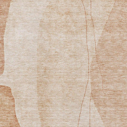 9' X 12' Terra Cotta And Beige Abstract Washable Area Rug With UV Protection HomeRoots