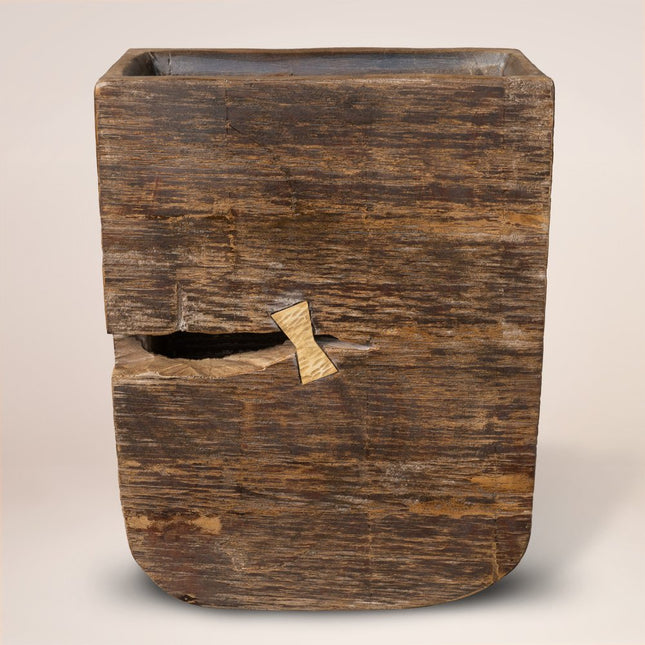 Brown Wood Pot Planter HomeRoots