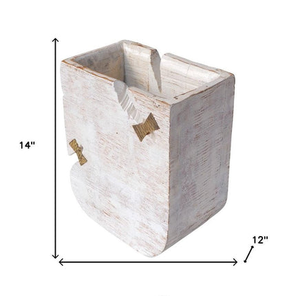 White Wood Pot Planter HomeRoots