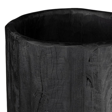 Black Wood Pot Planter HomeRoots