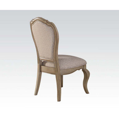 ACME 66052 Chelmsford Side Chair (Set-2), Beige Fabric & Antique Taupe ACME Furniture