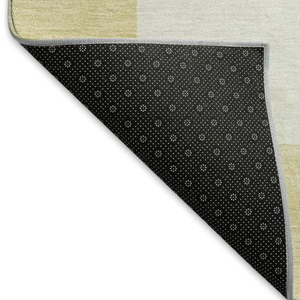 9' X 12' Wheat And Beige Geometric Washable Indoor Outdoor Area Rug