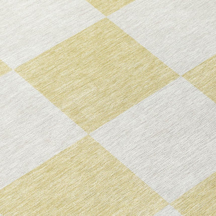 9' X 12' Wheat And Beige Geometric Washable Indoor Outdoor Area Rug