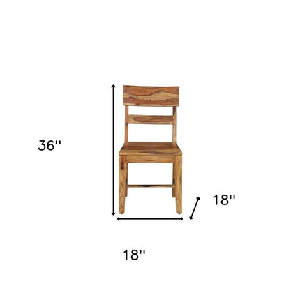 Set of Two Brown Solid Wood Ladder Back Dining Side Chairs HomeRoots