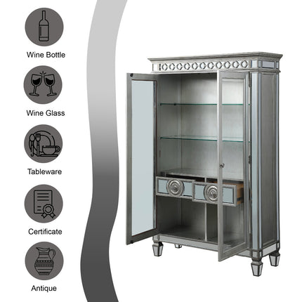 ACME 66166 Varian Curio, Mirrored & Antique Platinum