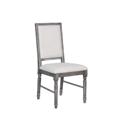 ACME 66182 Leventis Side Chair (Set-2), Cream Linen & Weathered Gray ACME Furniture