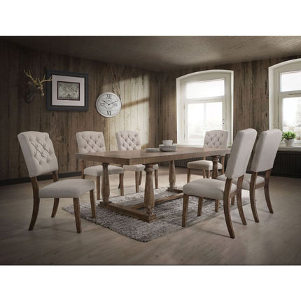 ACME 66185 Bernard Dining Table, Weathered Oak
