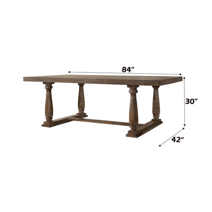 ACME 66185 Bernard Dining Table, Weathered Oak