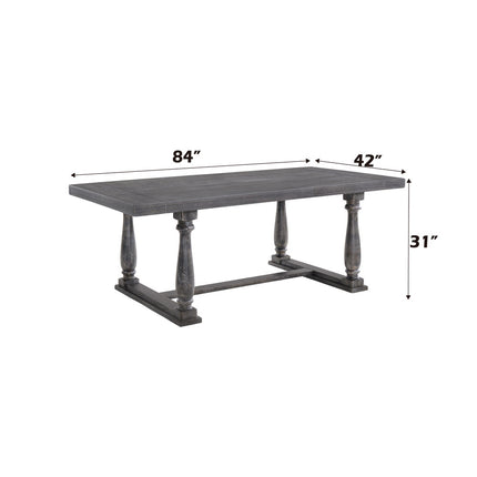 ACME 66190 Bernard Dining Table, Weathered Oak