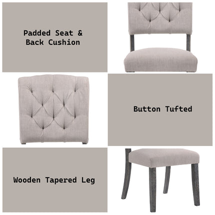 ACME 66192 Bernard Fabric & Weathered Gray Oak Side Chair