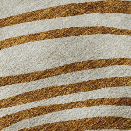 9' X 12' Terra Cotta Beige And Gold Abstract Washable Area Rug With UV Protection HomeRoots