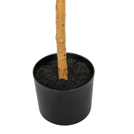 Set Of Two 84" Green Artificial Olive Trees in a Black Pot HomeRoots