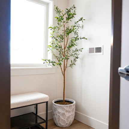72" Green Olive Artificial Tree in a Black Pot HomeRoots