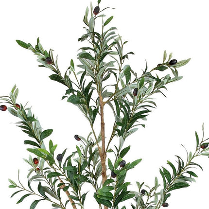84" Green Olive Artificial Tree in a Black Pot HomeRoots