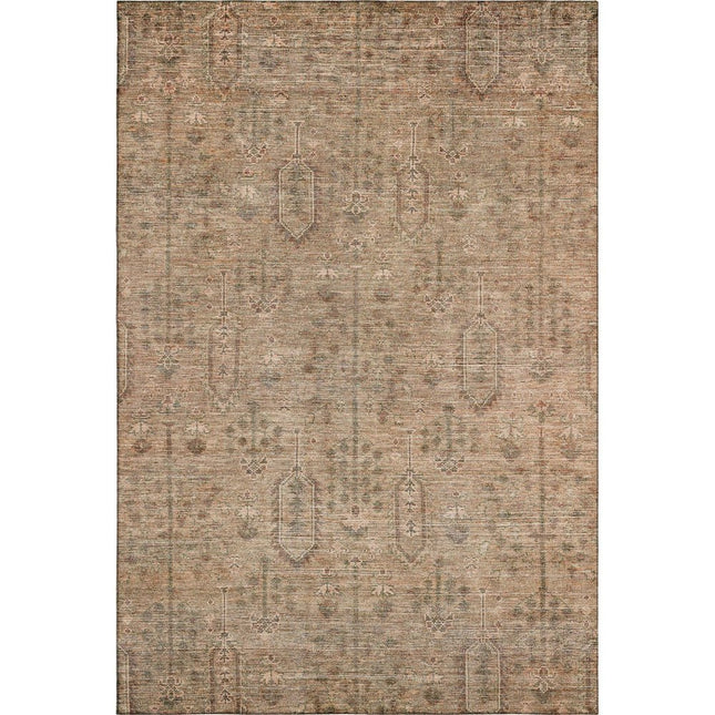 9' X 12' Terra Cotta And Copper Southwestern Washable Area Rug With UV Protection