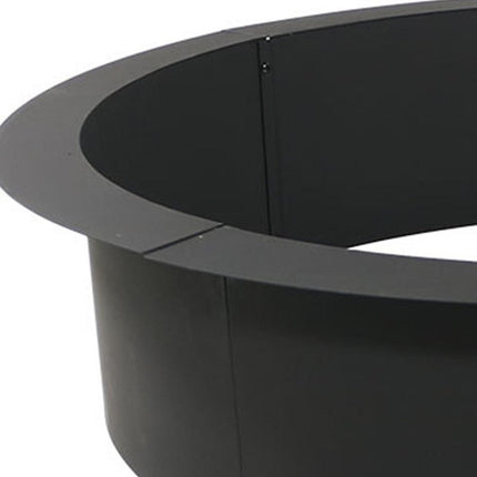 45" Black Steel Wood Burning Round Fire ring
