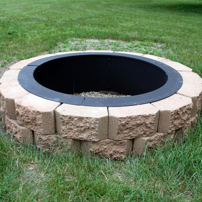45" Black Steel Wood Burning Round Fire ring