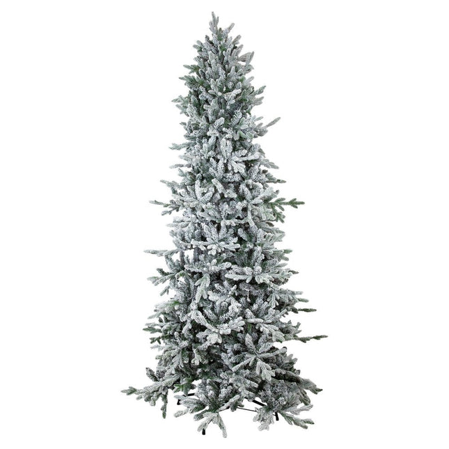 8' Slender Flocked Pine Christmas Tree HomeRoots