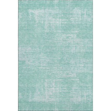 9' X 12' Turquoise And Ivory Abstract Washable Area Rug With UV Protection HomeRoots