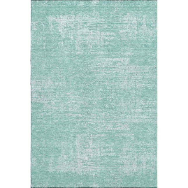9' X 12' Turquoise And Ivory Abstract Washable Area Rug With UV Protection HomeRoots
