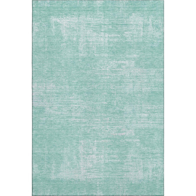9' X 12' Turquoise And Ivory Abstract Washable Area Rug With UV Protection