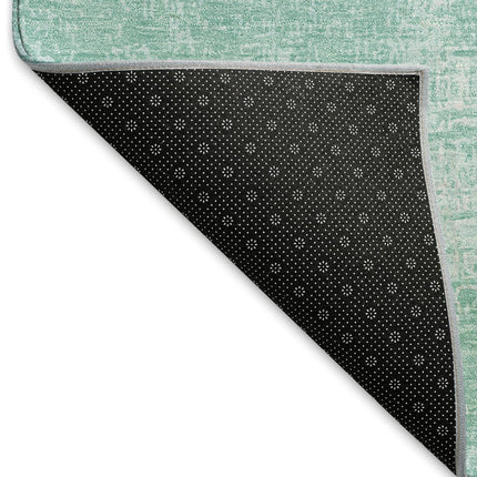 9' X 12' Turquoise And Ivory Abstract Washable Area Rug With UV Protection HomeRoots