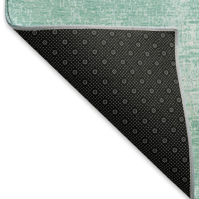 9' X 12' Turquoise And Ivory Abstract Washable Area Rug With UV Protection HomeRoots