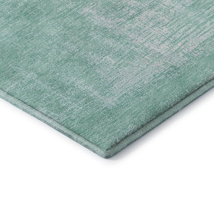 9' X 12' Turquoise And Ivory Abstract Washable Area Rug With UV Protection HomeRoots