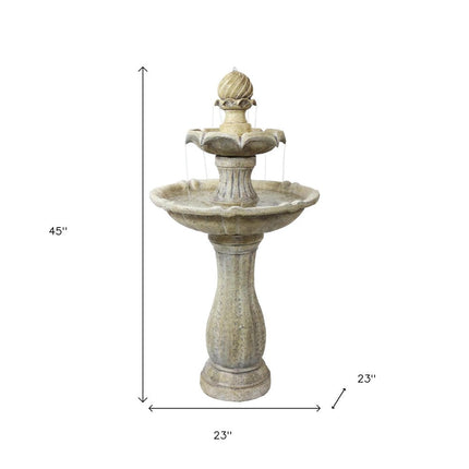 45" Beige Heavy Duty Plastic LED lights Garden Art